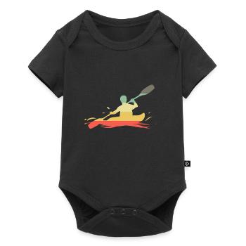 Retro Kayak Kayak Kayaker - Baby Premium short-sleeve bodysuit - black - Front