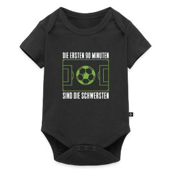 Fußball Fussball - Baby Premium Kurzarmbody - Schwarz - Vorne
