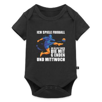 Fußball Fussball - Baby Premium Kurzarmbody - Schwarz - Vorne