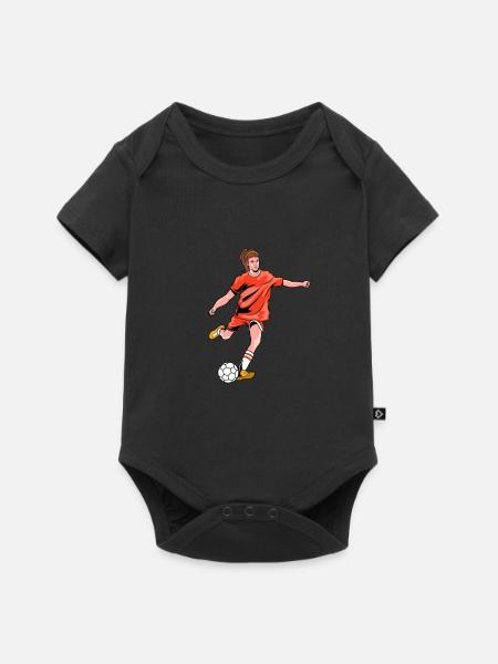 Fußball Fussball - Baby Premium Kurzarmbody - Schwarz