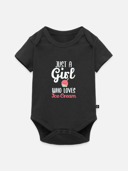 Eis Eiscreme Schokoladeneis Vanilleeis - Baby Premium Kurzarmbody - Schwarz