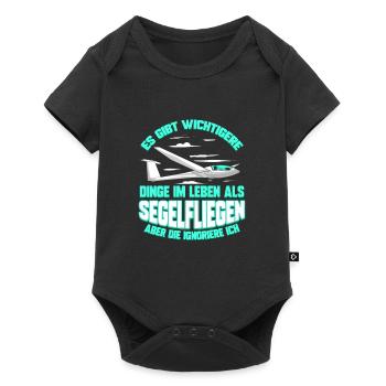 Segelfliegen Pilot Segelflugzeug Segelflieger - Baby Premium Kurzarmbody - Schwarz - Vorne