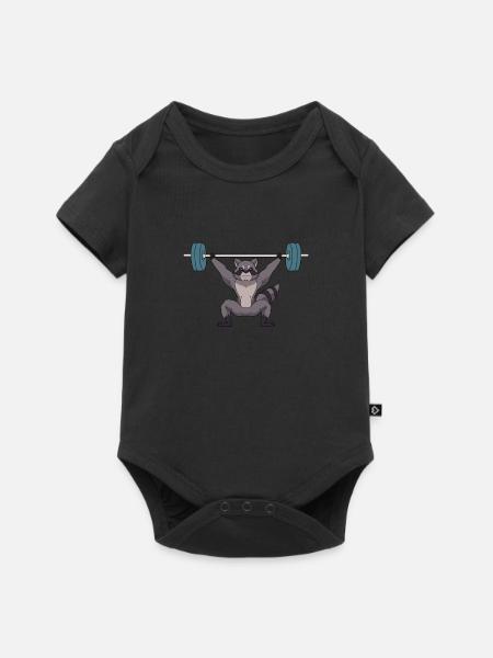 Gewichtheben Gewichtheber Langhantel - Baby Premium Kurzarmbody - Schwarz