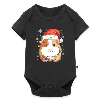 Amoureux des animaux de compagnie de Noël de cochon d'Inde - Body à manches courtes Premium Bébé - noir - Devant