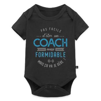 COACH entraineur sportif cadeau - Body à manches courtes Premium Bébé - noir - Devant