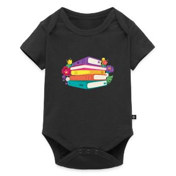 Bookworm book reading bookworm - Baby Premium short-sleeve bodysuit - black - Front
