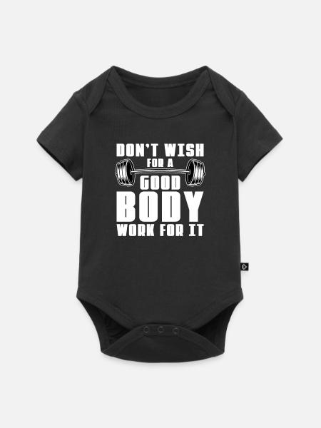 Gewichtheben Gewichtheber Langhantel - Baby Premium Kurzarmbody - Schwarz