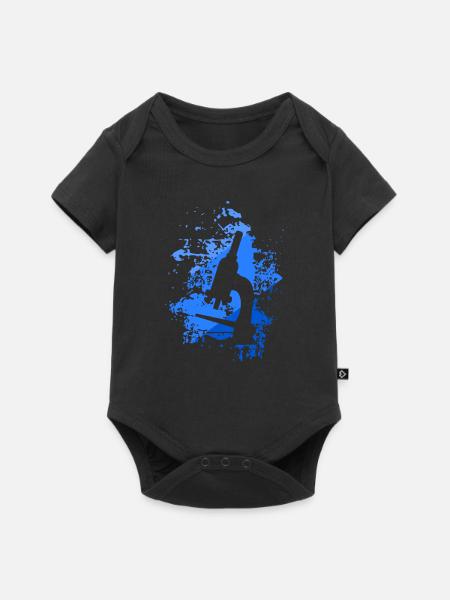 Mikroskop - Baby Premium Kurzarmbody - Schwarz