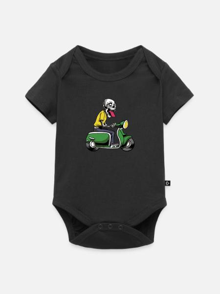 Motorroller Mofa Moped Roller - Baby Premium Kurzarmbody - Schwarz