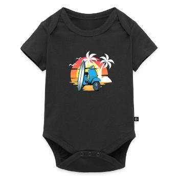 Scooter scooter mobylette scooter - Body à manches courtes Premium Bébé - noir - Devant
