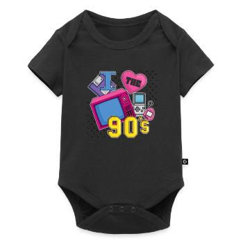Retro 90s Era Vintage Nineties 90s - Baby Premium short-sleeve bodysuit - black - Front