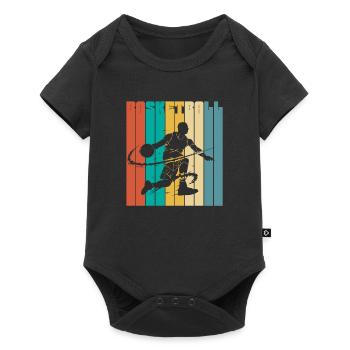 Rétro basketball streetball - Body à manches courtes Premium Bébé - noir - Devant