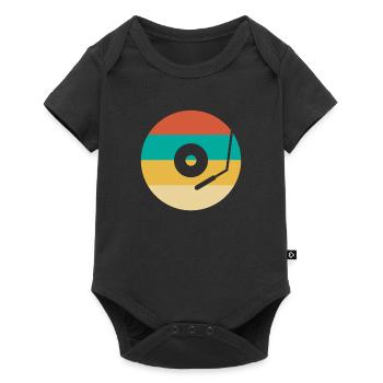 Rétro Vinyle Collectionneur de disques - Body à manches courtes Premium Bébé - noir - Devant
