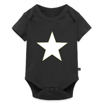 Étoile jaune blanc, white yellow star - Body à manches courtes Premium Bébé - noir - Devant