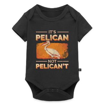 Lustiger Pelikan Spruch - Baby Premium Kurzarmbody - Schwarz - Vorne