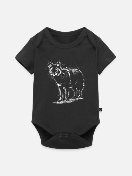 Wolf Spruch Wolfsrudel - Baby Premium Kurzarmbody - Schwarz
