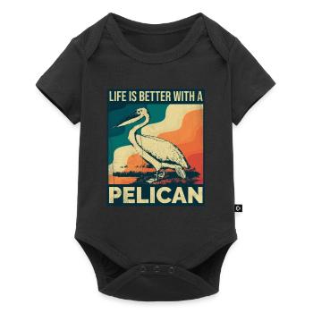 Pelican Saying Palms Retro - Baby Premium short-sleeve bodysuit - black - Front