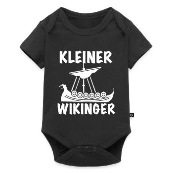 Kleiner Wikinger Wikinger Schiff - Baby Premium Kurzarmbody - Schwarz - Vorne
