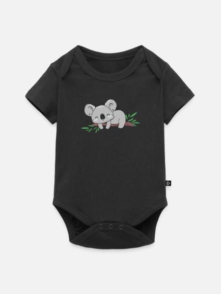 Koala Koalabär - Baby Premium Kurzarmbody - Schwarz