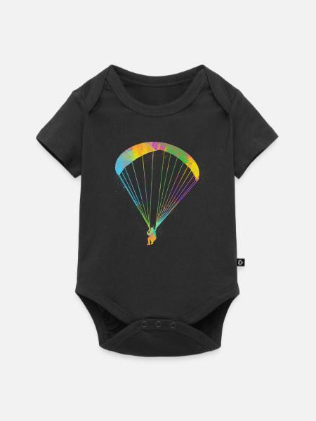 Paragleiter Gleitschirmfliegen Paragleiten - Baby Premium Kurzarmbody - Schwarz