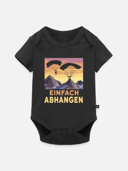 Paragleiter Gleitschirmfliegen Paragleiten - Baby Premium Kurzarmbody - Schwarz