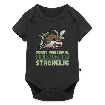 Igel - Baby Premium Kurzarmbody - Schwarz - Vorne