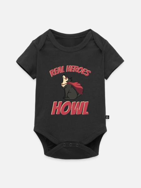 Wolf - Baby Premium Kurzarmbody - Schwarz