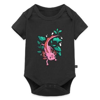 Axolotl Salamander - Baby Premium Kurzarmbody - Schwarz - Vorne