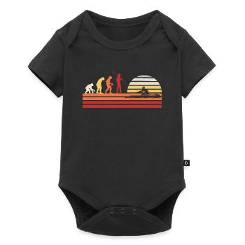 Retro Rowing Rowing Rowing Boat Vintage Rowing - Baby Premium short-sleeve bodysuit - black - Front