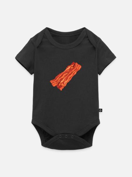 Bacon Speck Frühstück - Baby Premium Kurzarmbody - Schwarz