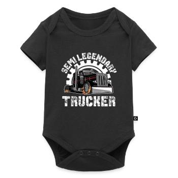LKW Fahrer Lastwagenfahrer Fernfahrer Trucker - Baby Premium Kurzarmbody - Schwarz - Vorne