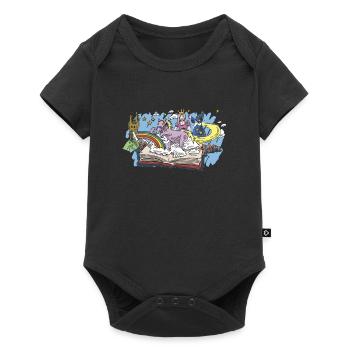 Bookworm Bookworm Book Reading - Baby Premium short-sleeve bodysuit - black - Front