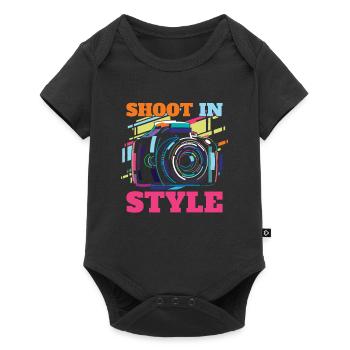 Photographe Photographie Appareil Photo - Body à manches courtes Premium Bébé - noir - Devant