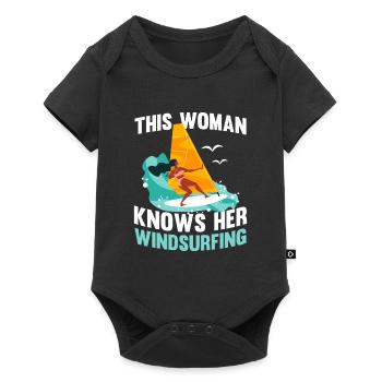 Windsurfing Windsurfen - Baby Premium Kurzarmbody - Schwarz - Vorne