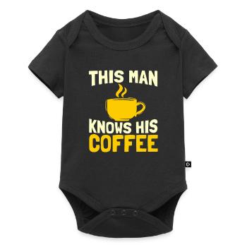 Kaffee Kaffeetrinker Kaffeeliebhaber - Baby Premium Kurzarmbody - Schwarz - Vorne