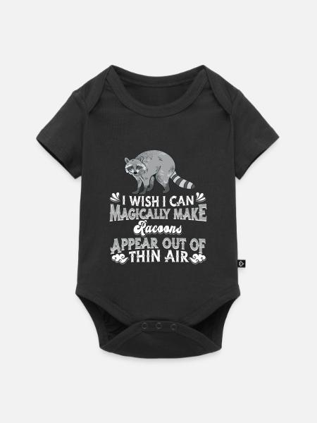Waschbär - Baby Premium Kurzarmbody - Schwarz
