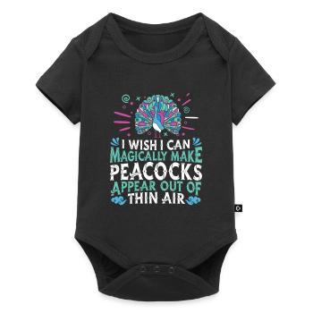 Peacock Bird - Baby Premium short-sleeve bodysuit - black - Front