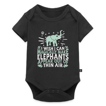 Éléphant - Body à manches courtes Premium Bébé - noir - Devant