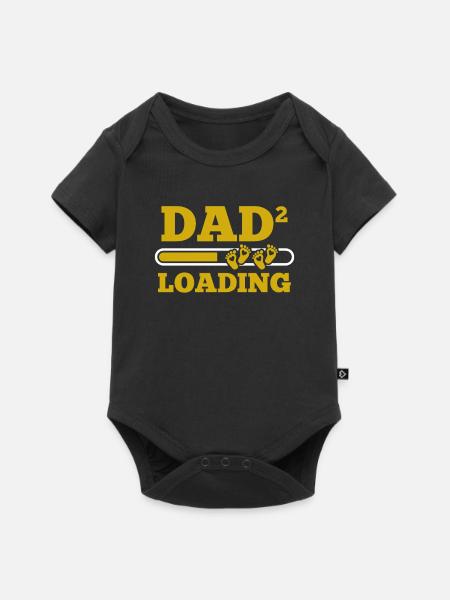 Zwillingspapa Zwillinge Vater Papi Vatertag Papa - Baby Premium Kurzarmbody - Schwarz