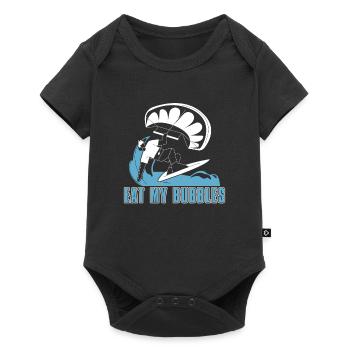 Kitesurfen Kiteboarding Kite Kiten - Baby Premium Kurzarmbody - Schwarz - Vorne
