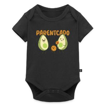 Parents Ellis Mama Papa - Baby Premium short-sleeve bodysuit - black - Front