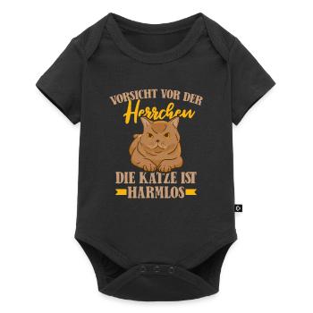 Katze Mietzekatze Hauskatze - Baby Premium Kurzarmbody - Schwarz - Vorne