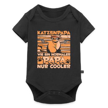 Katze Mietzekatze Hauskatze - Baby Premium Kurzarmbody - Schwarz - Vorne