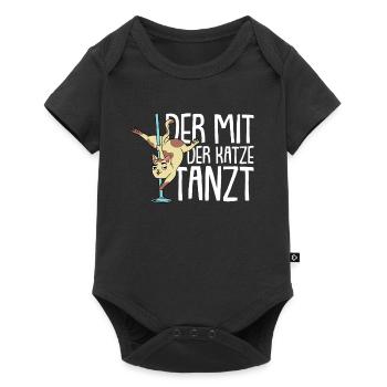 Katze Mietzekatze Hauskatze - Baby Premium Kurzarmbody - Schwarz - Vorne