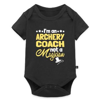 Bogenschütze Bogensport Pfeil Bogen Bogenschießen - Baby Premium Kurzarmbody - Schwarz - Vorne