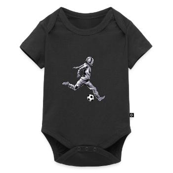 Footballeur de football astronaute - Body à manches courtes Premium Bébé - noir - Devant