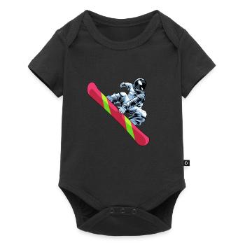 Snowboard Snowboarder Astronaute - Body à manches courtes Premium Bébé - noir - Devant