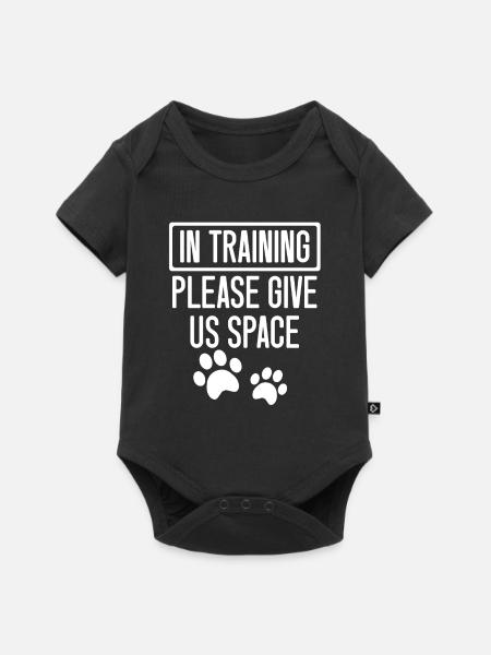 Hundetrainer Pfoten - Baby Premium Kurzarmbody - Schwarz