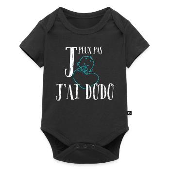 J'peux pas j'ai dodo. Humour pour bébé. - Body à manches courtes Premium Bébé - noir - Devant
