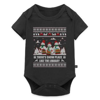 Il y a un endroit de neige comme la bibliothèque de Noël - Body à manches courtes Premium Bébé - noir - Devant